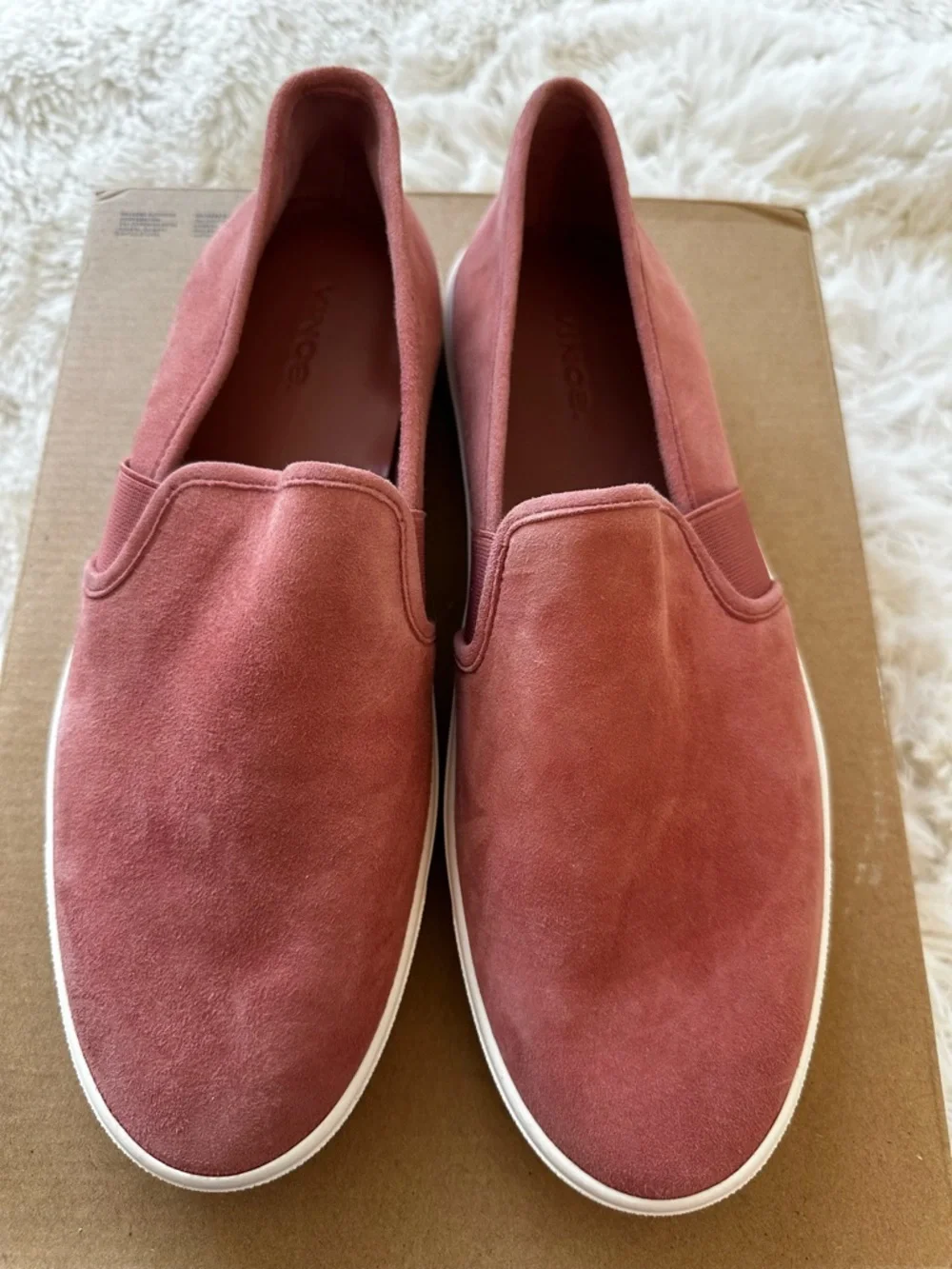 VINCE Blair Dusty Rose Suede Slip On Sneakers Women’s Size 9 Pink Leather NWOT